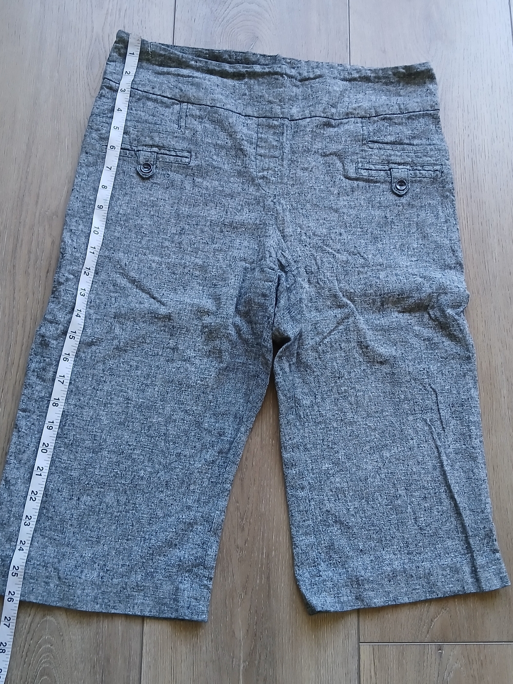 Reitmans Petite Bermuda Shorts Womens 16P Gray Linen Blend Stretch Mid Rise - Picture 6 of 8